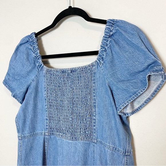Madewell Denim Puff Sleeve Mini Dress in Dawnshire Wash - Picture 10 of 12
